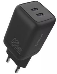Зарядний пристрій Proove Silicone Power 40W (Type-C + Type-C) black (WCSP4020001)