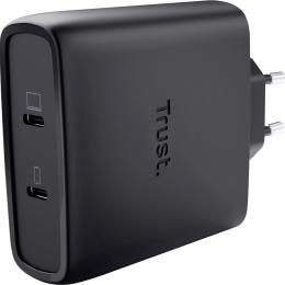 Зарядний пристрій Trust Maxo 100Вт, GaN, 2xUSB-C ,PD/PPS (25527_TRUST)