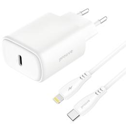 Зарядний пристрій Proove Silicone Power 2 20W (Type-C) + Cable Type-C to Lightning (1m) white (WCSP22010002)