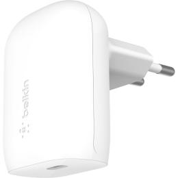 Зарядний пристрій Belkin 30Вт USB-С GAN PD PPS, білий (WCA005VFWH)
