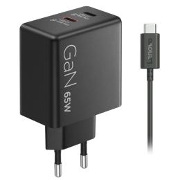 Зарядний пристрій Lenovo Dual USB-C 65W GaN Charger (40AW065BEU)
