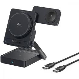 Зарядний пристрій Baseus PicoGo AF21 3-in-1 Qi2.2 35W (With cable Type-C to Type-C 1m) black (E0205402)
