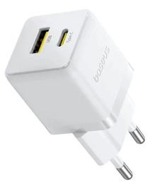 Зарядний пристрій Baseus Palm Fast Charger Type-C+USB 20W white (P10111608213-00)