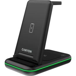 Зарядний пристрій Canyon WS-304 3 в 1 QI Black (CNS-WCS304B)