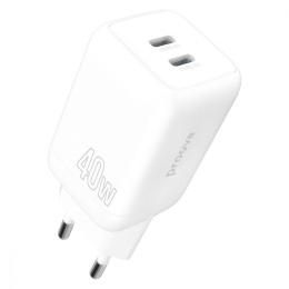 Зарядний пристрій Proove Silicone Power 40W (Type-C + Type-C) white (WCSP4020002)