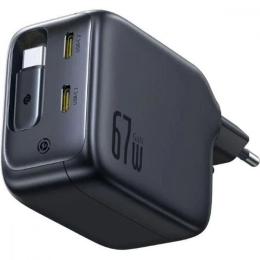 Зарядний пристрій Baseus EnerCore CJ11 Fast Charger with Retractable Cable 67W (3 Type-C) black (E0121E00)