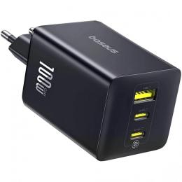 Зарядний пристрій Baseus EnerFill FE22 100W (2*Type-C+USB) black (E0123800)