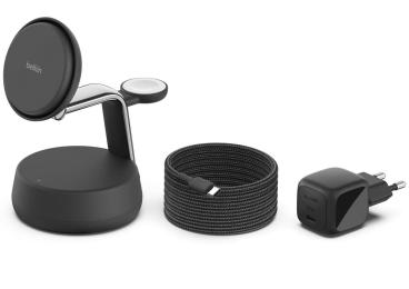 Зарядний пристрій Belkin UltraCharge Pro 3-in-1 Magnetic Charging Dock 25Вт, Charcoal (WIZ040KQCH)