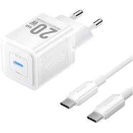 Зарядний пристрій Vention 1xUSB-C 20W GaN + USB-C cable М-М White (TZ-FEPW0-EU-01)