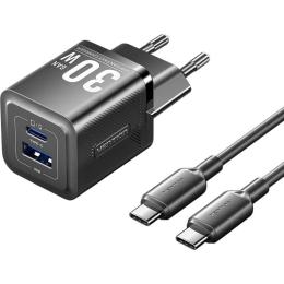 Зарядний пристрій Vention 2xUSB 30W (USB-A/USB-C) + USB-C cable М-М Black (TZ-FEQB0-EU-01)