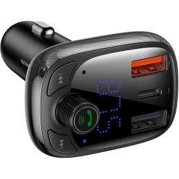 Автомобільний зарядний пристрій Baseus FM Launcher S-13 2USB + Type-C black (CCMT000101)