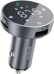 Автомобільний зарядний пристрій Proove FM Launcher Sound Sync 30W (PD+QC3.0) Type-C+USB gray (FMSS30110003)