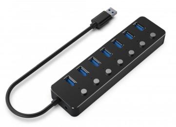 USB-Хаб Gembird UHB-U3P7P-01 на 7 портiв USB 3.0 (UHB-U3P7P-01)