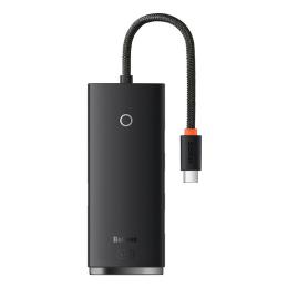 USB-Хаб Baseus Lite Series 4-Port Type-C HUB Adapter (Type-C to USB 3.0*4) 25cm Black (WKQX030301)