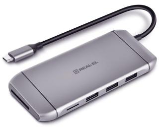 USB-Хаб Real-EL CQ-900 Space Grey UAH (EL123110003)
