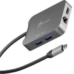 Багатопортовий мультиадаптер J5create JCD3191-N, USB Type-C 5-в-1 білий