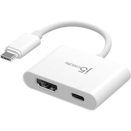 Багатопортовий мультиадаптер J5create JCA152-N, USB-C 2-в-1 білий