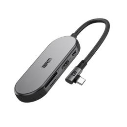 Хаб USB-C ArmorStandart Angle Type-C to HD4K+LAN+PD+2USB+TF/SDcard Grey (ARM86022)