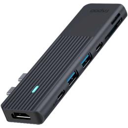 USB-Хаб Rapoo USB-C хаб UCM-2003, 7 в 1, черний (UCM-2003)