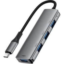 USB-Хаб Acefast J15 3.0 -> 4xUSB-A 3.0 1м Black (6974316285908)