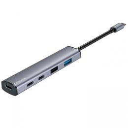 USB-Хаб Proove Type-C-Хаб Arc Link 5 in 1 (2*USB + 3*Type-C) silver (HBAL00222024)