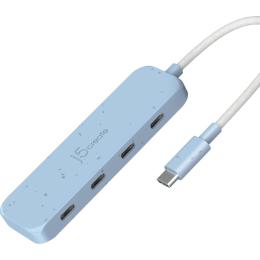 USB-Хаб j5create JCH345EC-N USB-C на 4 USB-С, блакитний (JCH345EC-N)