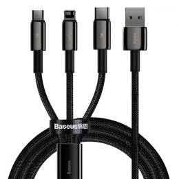 Кабель Baseus Tungsten Gold One-for-three Fast Charging Data 3-in-1 (Micro USB+Lightning+Type-C) 3.5 black (CAMLTWJ-01)