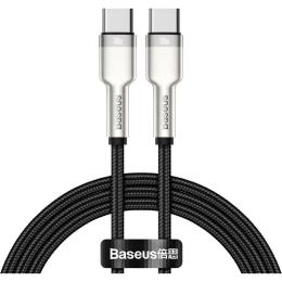 Кабель Baseus Cafule Metal Type-C to Type-C 100W (1m) black (CATJK-C01)
