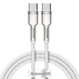 Кабель Baseus Cafule Metal Type-C to Type-C 100W (1m) white (CATJK-C02)