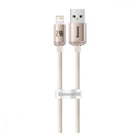 Кабель Baseus Crystal Shine Series Fast Charging Lightning 2.4A (2m) pink (CAJY001204)