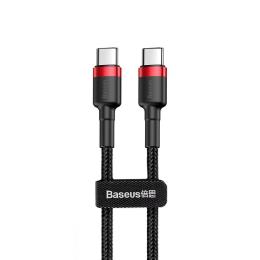 Кабель Baseus Cafule Type-C to Type-C PD 2.0 60W (1m) red/black (CATKLF-G91)