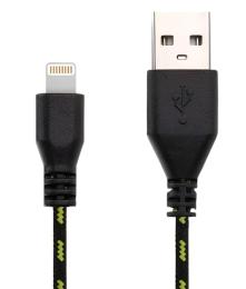 Кабель China USB2.0 AM-LightningM, 1.0м, обплетення, чорний (B00618)