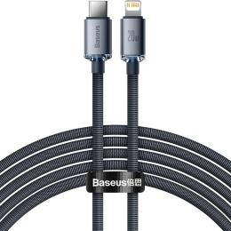 Кабель Baseus Lightning USB Type-C to Lightning Crystal Shine Series 20W 2m Black (CAJY000301)