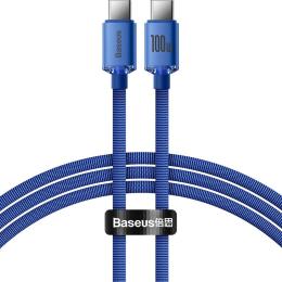 Кабель Baseus USB Type-C Crystal Shine Series Fast Charging Data Cable Type-C to Type-C 100W 1.2m Blue (CAJY000603)