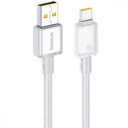 Кабель Baseus Crystal Fast Charging Data USB to Type-C (Car Charging Supported) 100W/7.5W (2m) white (E0427901)