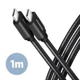 Кабель AXAGON BUCM3-CM10AB USB-C-USB-C 3.2 Gen 1 1m, PD 60W, 3A, чорний (BUCM3-CM10AB)