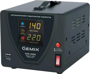 Стабілізатор напруги Gemix SDR-2000 2000VA (1400 Вт), вход. напряжение 140-260В, исх напряжение 220В + - 6,8 (SDR2000.1400W)