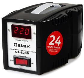 Стабілізатор напруги Gemix GX-500D 500VA, 350W, входное напряжение 140-260V, 2.3 кг, LCD 350 Вт (GX-500D)