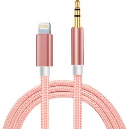Аудіо-кабель China AUX Lightning - TRS Audio 3.5мм Male/Male 1м Pink (S0992)