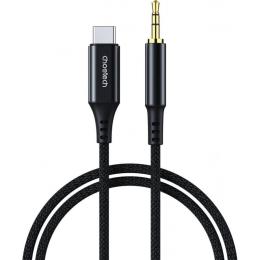 Аудіо-кабель Choetech AUX Type-C - TRS Audio 3.5мм M/M DAC Chip 96kHz, 1.0 м, чорний (AUX006)