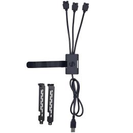 USB-хаб LIAN LI USB2.0 1 to 3 Port (Type A Male) HUB, Black