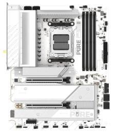 Материнська плата Sapphire PURE X870A WIFI7 (52122-02-40G) (Socket AM5, AMD X870, ATX)