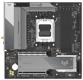 Материнська плата Sapphire NITRO+ B850M WIFI (52123-01-40G) (Socket AM5, AMD B850, Micro-ATX)