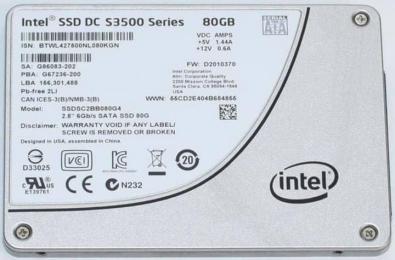 Накопичувач SSD Intel Sata 2.5 DC S3500 Series 80GB (SSDSC2BB080G4) Б/в