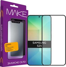 Захисне скло Make для Samsung Galaxy S25 Black (MGF-SS25)