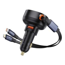 Автомобільний зарядний пристрій для телефона Baseus Enjoyment Pro Car Charger C + Retractable C &amp; iP Cable 60W Clust