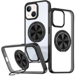 Чохол-накладка EpiK Metal Ring with MagSafe для Apple iPhone 15 (6.1) Transparent Black