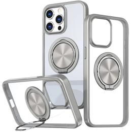 Чохол-накладка EpiK Metal Ring with MagSafe для Apple iPhone 15 Pro Max (6.7) Transparent Gray