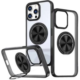 Чохол-накладка EpiK Metal Ring with MagSafe для Apple iPhone 15 Pro Max (6.7) Transparent Black