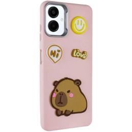 Чохол-накладка EpiK TPU Leather Toys для Samsung Galaxy A06 Pink Capybara (00000076379_1)